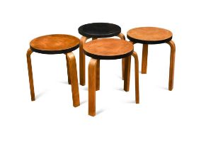 Alvo Aalto for Finmar, three model 60 stools, designed 1933,