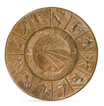 A 1928 Amsterdam Olympics bronzed metal plaque,