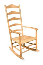 Neville Neal, an ash ladder-back rocking chair,