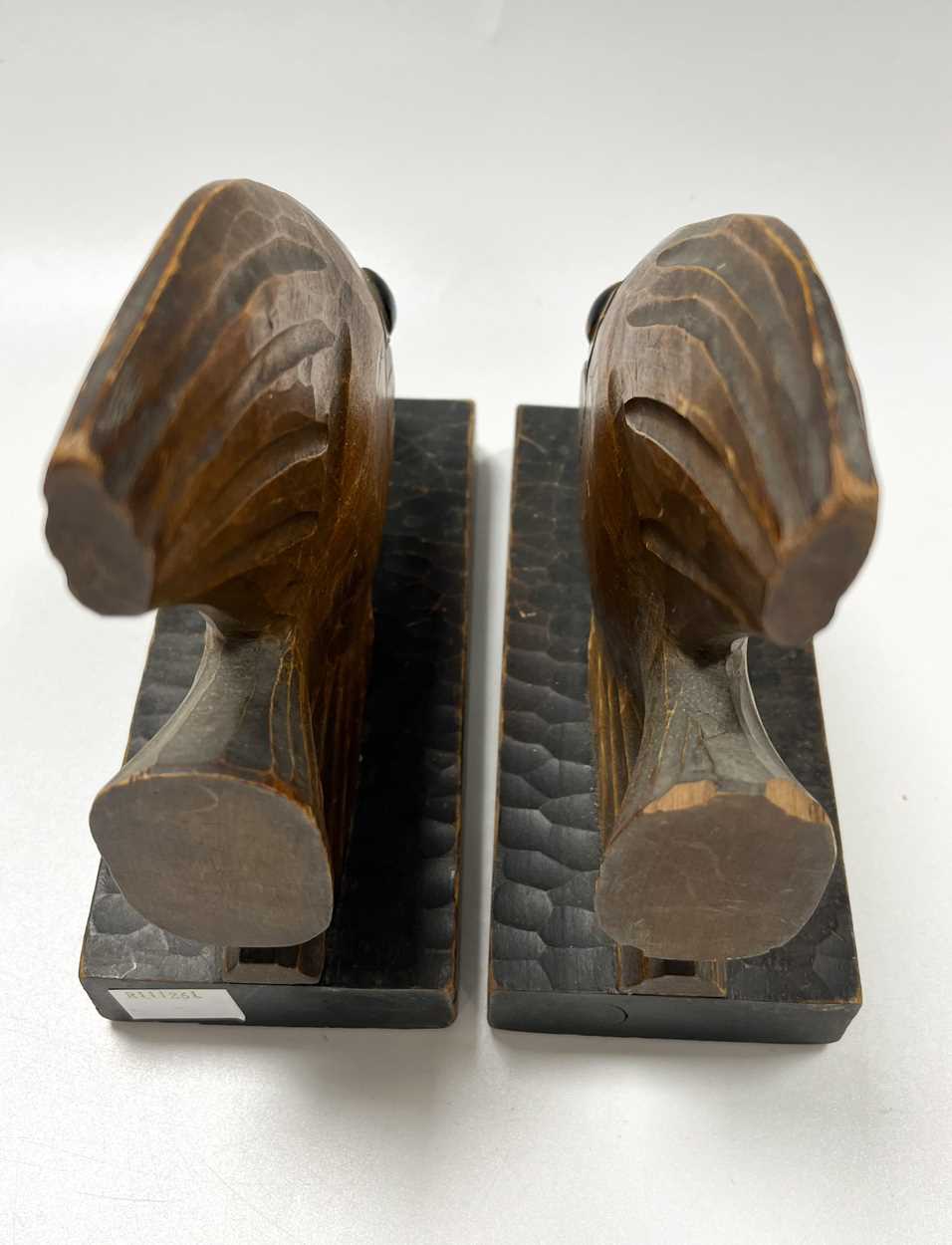 A pair of mid-century bookends carved in the form of Angel Fish, - Image 5 of 7
