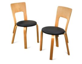 Alvar Aalto (1998-1976) for Finmar Ltd., a pair of model No.66 chairs, circa 1940s,