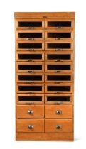 An oak Haberdasher's cabinet,
