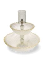 A Murano tiered glass table lamp,