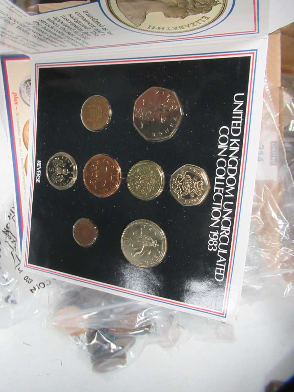 A Queen Victoria silver 1D penny, young head, a Theatre Royal token, other Coinage and commemorative - Image 3 of 4