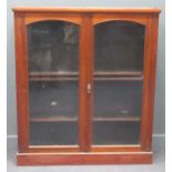 A Victorian mahogany bookcase (132cm H x 118cm W x 30cm D) Only the bookcase in this lot, no table