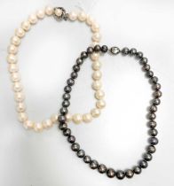 Two freshwater cultured pearl necklaces, gross weight 156.3g