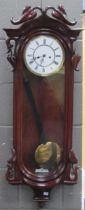 A mahogany Vienna wall clock