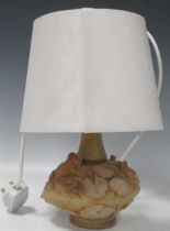 Bernard Rooke (1938-) Frog table lamp total height 35cm minor chipping to the pads and frogs, some
