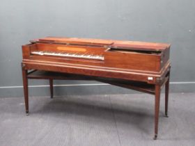 A mahogany square piano by Fredericus Beck, late 18th century, on 4 square tapering legs with