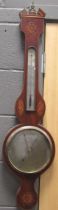 A 19th century mahogany shell inlaid banjo barometer. Jacob Capella of Coventry. 99cm High