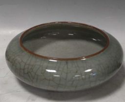 A Chinese celadon bowl Hairline crack to body (see images)