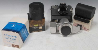 Minolta XD-s Medical SLR camera with winder and Olympus 28mm F/3.5 Lens, and Tokina SZ-X 210 70-