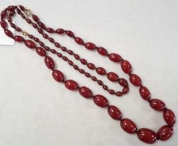 Two bakelite bead necklaces, gross weight 104.4g please see further images