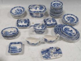 A Hackwood blue and white transfer printed child's dinner service