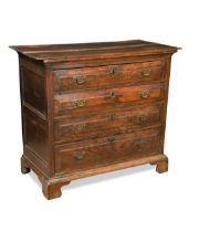 An oak chest of drawers, early 18th century,