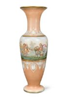 A large opaline glass vase, late 19th century,