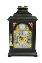 An ebonised bracket clock circa 1740, by Richard Rayment, Bury St Edmunds,