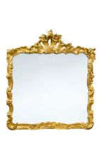 A carved giltwood and gesso mirror, late 18th century,