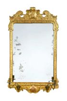 A George II giltwood wall mirror,
