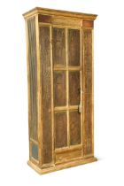 An Italian painted and parcel gilt cupboard, probably 18th century and later,