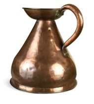 A large copper jug measure, 19th century,