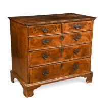 A walnut chest of drawers, early 18th century,