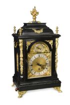 An ebonised and gilt metal mounted bracket clock, late 19th century,