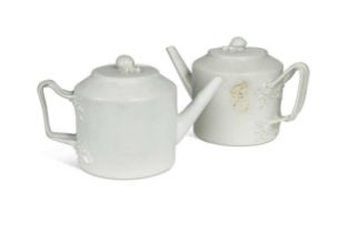 Two Chinese porcelain Diana Cargo teapots and covers, circa 1816,