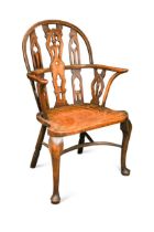 A Gothic style Windsor armchair, early to mid 20th century,