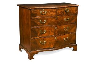 A George III mahogany serpentine chest,