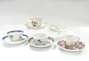 Three Qianlong tea bowls and saucers, circa 1770,