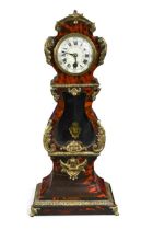 A faux tortoiseshell miniature longcase timepiece, late 19th century,