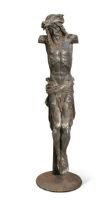 A lead model of the Crucifixion, possibly Southern German, late 17th century,