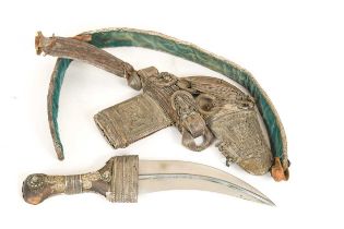 An Omani jambiya and belt, late 19th or early 20th century,