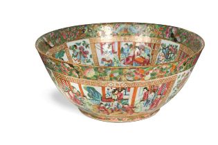 A large Chinese Canton famille rose bowl, Qing Dynasty, 19th century,