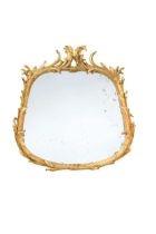 A giltwood and gesso wall mirror, 19th century,