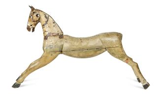 A painted model galloping horse, 19th century,
