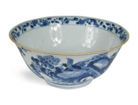 A Chinese blue and white porcelain bowl, Qing Dynasty, Kangxi Emperor, circa 1720,