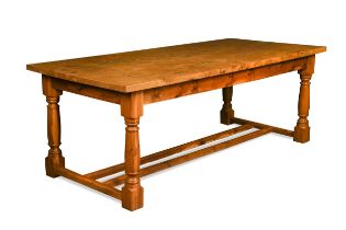 A burr elm and yew wood table,