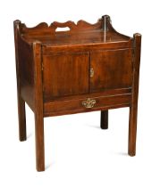 A George III mahogany tray-top night cupboard,