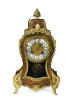 A French Boulle type mantel clock, 19th century,