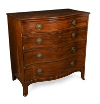 A George III mahogany serpentine chest, circa 1790,