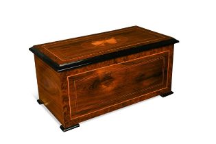 A Victorian rosewood and banded musical box,