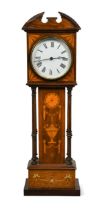 A miniature inlaid rosewood longcase clock, late 19th century,