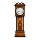 A miniature inlaid rosewood longcase clock, late 19th century,