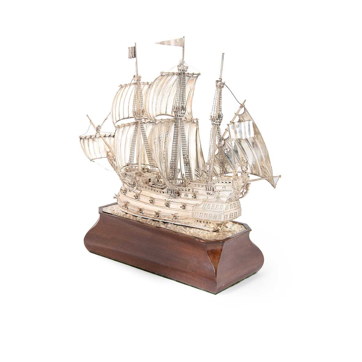 A George V silver model of a sailing ship, - Image 2 of 17