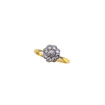 An early 20th century diamond cluster ring,
