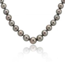 A single row Tahitian pearl necklace,
