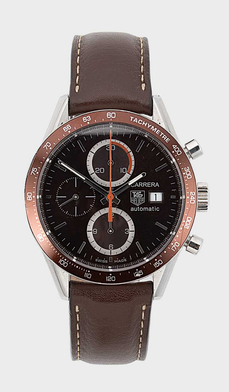 Tag Heuer - A steel 'Carerra' chronograph wristwatch,