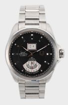 Tag Heuer - A steel 'Grand Carerra GMT Grande Date' wristwatch,